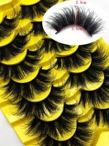 False Eyelashes, 7Pairs Volumized Thick Fake Eyelashes Natural Makeup False Eyelashes For Party Club - Black - View 1