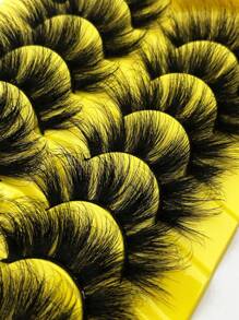 False Eyelashes, 7Pairs Volumized Thick Fake Eyelashes Natural Makeup False Eyelashes For Party Club - Black - View 5