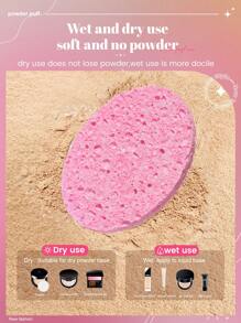 Cosmetic Remover Puff,4Pcs Letter Graphic Reversible Makeup Remover Puff Dry & Wet Use Cosmetic Remover Pads For Skin Care - Pink - View 4