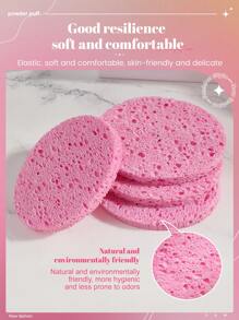 Cosmetic Remover Puff,4Pcs Letter Graphic Reversible Makeup Remover Puff Dry & Wet Use Cosmetic Remover Pads For Skin Care - Pink - View 5