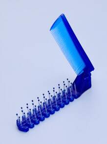 Peine plegable, 1 pieza Peine para el cabello plegable para niños Peine alisador Peine para peinar Peine de dientes densos Peine para desenredar el cabello - Azul - Ver 4