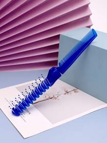 Peine plegable, 1 pieza Peine para el cabello plegable para niños Peine alisador Peine para peinar Peine de dientes densos Peine para desenredar el cabello - Azul - Ver 11