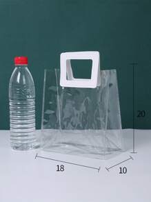 Bolsa cuadrada minimalista transparente asa superior - Blanco - Ver 5