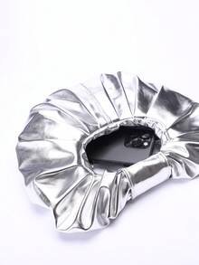 極簡風格金屬質感雲朵包PU聚氨酯前衛 - 銀色 - 查看 5
