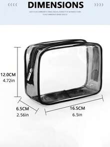 Túi đựng mỹ phẩm trong suốt chống thấm nước PVC đầy màu sắc Túi lưu trữ du lịch dung lượng lớn Cruise Essential - màu đen - Xem 5