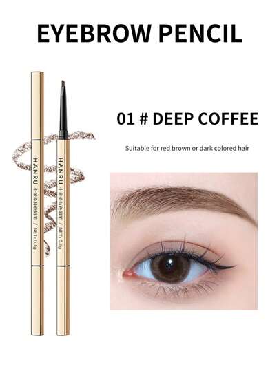 雙頭防水眉筆，自然和頭髮般的筆觸不褪色防汗眉毛化妝產品