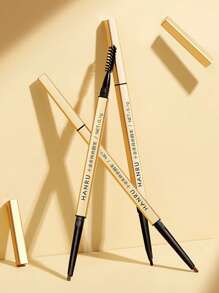 Double-Ended Waterproof Eyebrow Pencil, Natural And Hair-Like Strokes Non-Fading Sweat Proof Eyebrow Makeup Product - Dark Brown - 查看 2