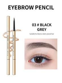 Double-Ended Waterproof Eyebrow Pencil , Natural Mist Eyebrow Eyebrow Definer Pen Non-Fading Sweat Proof Eyebrow Makeup Product - 02 Gray Black - View 1