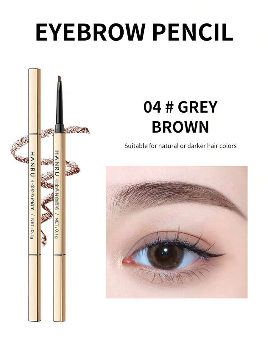 Double-Ended Waterproof Eyebrow Pencil, Natural Mist Eyebrow Eyebrow Definer Pen Non-Fading Sweat Proof Eyebrow Makeup Product - 03 Ash Brown - 查看 1