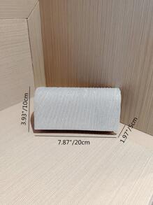 Moonlit EveBag Glamorous, Elegant, Exquisite, Quiet Luxury Sequin, Stylish, Luxury, Shiny Mini Envelope Bag Ruched Glamorous Glitter Evening Bag, Dinner Bag Faux Pearl, Rhinestone For Party Girl, Woman, Bride Perfect For Party, Wedding, Prom, Dinner/Banquet - Silver - View 10