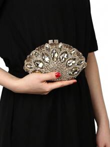 Crystal Bag Fashionable Handmade Rhinestone Evening Clutch Bag For Women - Gold - View 1