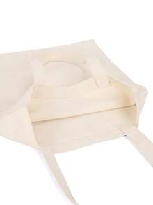 Bolsa de compras con estampado de corazón casual - Beis - Ver 4