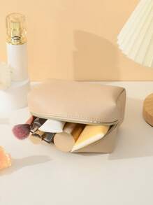 1個時尚便攜式防水和可愛的化妝包，化妝袋化妝袋護膚袋化妝盒裝備，旅行必備郵輪必備宿舍必備，婚禮伴娘禮物媽媽禮物生日禮物朋友和教師禮物家居裝飾浴室客廳臥室裝飾浴室組織者珠寶組織者唇油組織者指甲油組織者化妝品袋儲物化妝品組織者化妝箱 - 杏色 - 查看 4