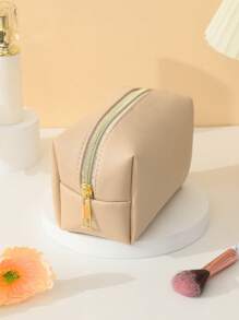 1個時尚便攜式防水和可愛的化妝包，化妝袋化妝袋護膚袋化妝盒裝備，旅行必備郵輪必備宿舍必備，婚禮伴娘禮物媽媽禮物生日禮物朋友和教師禮物家居裝飾浴室客廳臥室裝飾浴室組織者珠寶組織者唇油組織者指甲油組織者化妝品袋儲物化妝品組織者化妝箱 - 杏色 - 查看 5