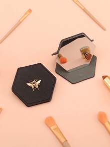 不锈钢化妆镜，1 件蜜蜂装饰不锈钢便携式镜子桌面便携式化妆镜，适用于家庭和旅行，小巧的梳妆镜，袖珍镜，小镜子，客厅家居卧室浴室家居装饰，旅行用品，婚礼，派对，生日，送给男士妈妈爸爸最好的朋友老师的礼物，新年，配饰，有趣的礼物，化妆，便宜，房间装饰，梳妆台，旅行，卧室，化妆配件，镜子，梳妆镜，迷你镜，小镜子，小镜子，手镜 - 黑色 - 查看 4