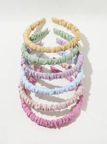 6pcs Girls Ruched Design Headband For Hair Decoration - Multicolor - View 1