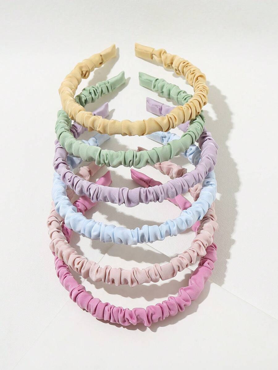 6pcs Girls Ruched Design Headband For Hair Decoration - Multicolor - View 1