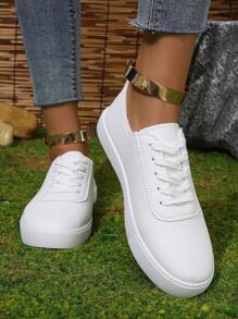 運動板鞋適用於前綁帶運動鞋 - 白色 - 查看 3