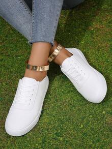 運動板鞋適用於前綁帶運動鞋 - 白色 - 查看 4