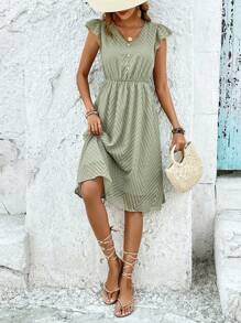 SHEIN Frenchy Solid A-line Dress
