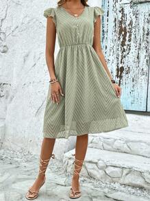 SHEIN Frenchy Solid A-line Dress