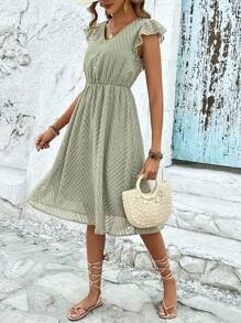 SHEIN Frenchy Solid A-line Dress
