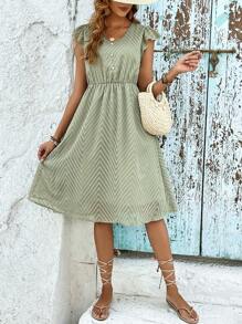 SHEIN Frenchy Solid A-line Dress