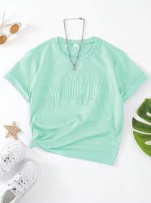 Tops con gái màu trơn Giải trí - Màu xanh Bạc hà - Xem 1