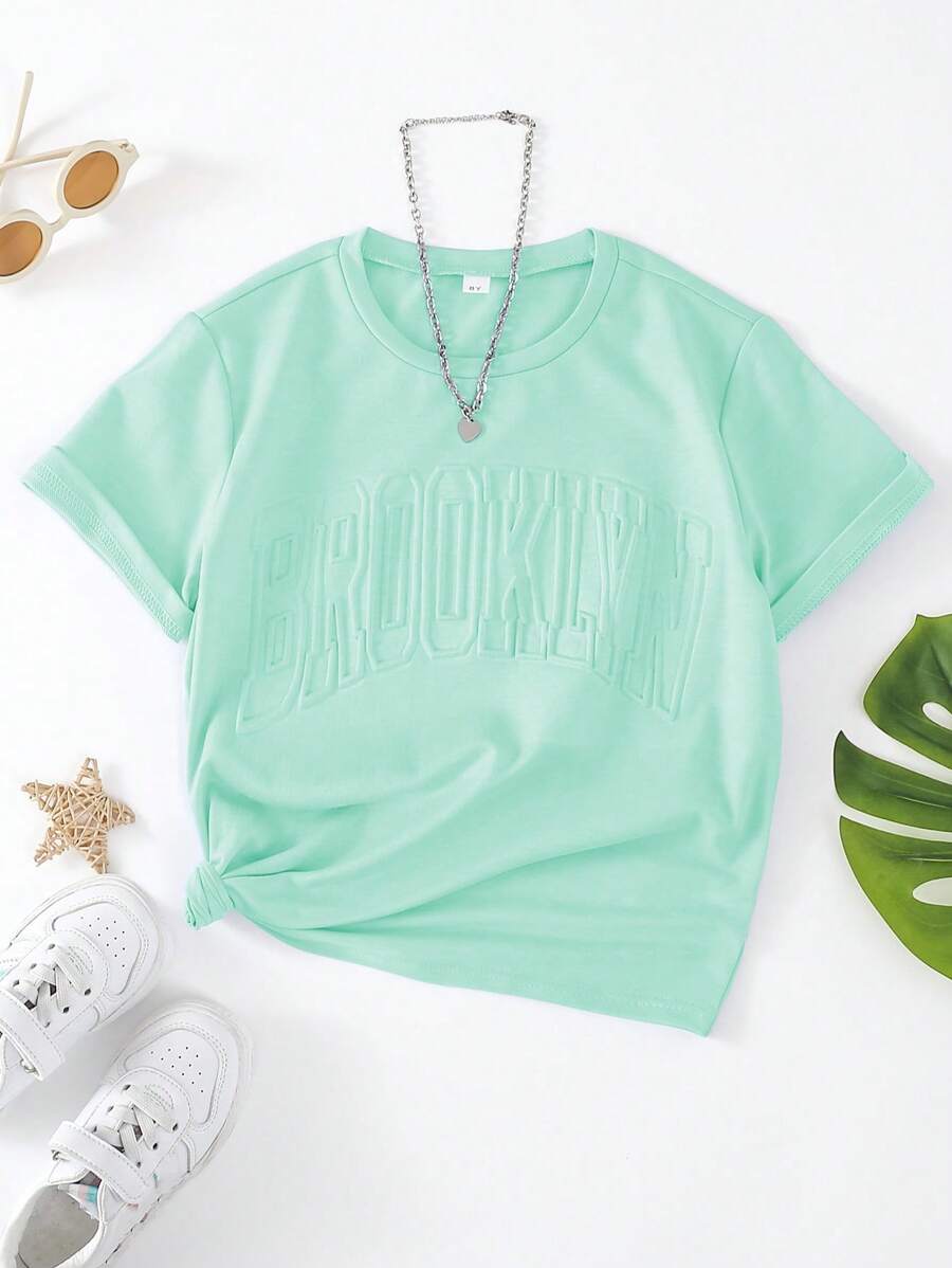 Tops con gái màu trơn Giải trí - Màu xanh Bạc hà - Xem 1