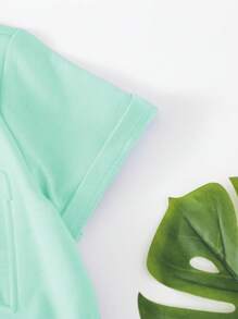 Tops con gái màu trơn Giải trí - Màu xanh Bạc hà - Xem 5