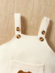 Bébé Garçon Body salopette avec broderie ours et poche - Nude - Voir 5
