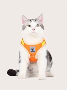 1入組爪子設計寵物背帶&1条皮带適用於狗狗和貓適用於戶外 - 橘色 - 查看 3