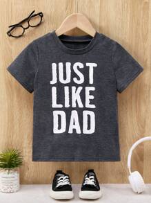 Toddler Boys Letter Graphic Tee - Dark Grey - View 1