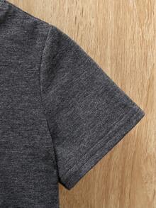 Toddler Boys Letter Graphic Tee - Dark Grey - View 3