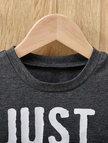 Toddler Boys Letter Graphic Tee - Dark Grey - View 4