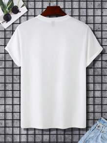 Manfinity Homme Nam Áo thun Bông Đồ họa Chữ cái - trắng - Xem 2