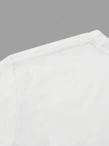 Manfinity Homme Nam Áo thun Bông Đồ họa Chữ cái - trắng - Xem 3