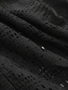 DAZY Camisa con abertura con botón delantero - Negro - Ver 4