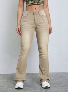 EMERY ROSE Schlaghose mit einfarbig