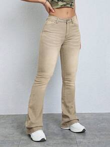 EMERY ROSE Schlaghose mit einfarbig