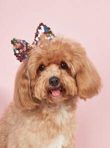 1pc Sequins Design Random Pet Hair Clip For Dog And Cat For Decoration - Multicolor - View 1