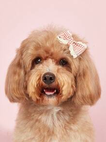 1pc Bow Design Random Pet Hair Clip For Dog And Cat For Decoration - Multicolor - View 1