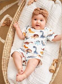 Cozy Pixies Bé trai sơ sinh 2 bộ Khủng long & khẩu hiệu Đồ họa Bộ PJ - Nhiều màu - Xem 3