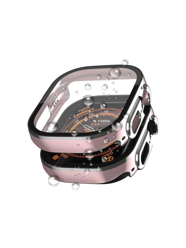 Two Tone Plating Waterproof Case Compatible With Apple Watch - Baby Pink - View 5