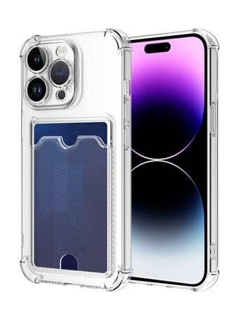 Hadaasi Transparent korthållare för mobilen med linsskydd, kompatibel med iPhone 17 Pro/17 Pro Max/17 Air/17/16 Pro/16 Pro Max/16 Plus/16/16E och Galaxy S26 Ultra/S26 Plus/S26/S26 Edge/S25 Ultra/S25 Plus/S25/S25 Edge/S25 FE/S24 Ultra/S24 Plus/S24/S23 Ultra