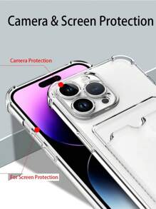 Hadaasi Transparent Bumper Card Holder Phone Case With Lens Protection, Compatible With Apple 17 Pro/17 Pro Max/17 Air/17/16 Pro/16 Pro Max/16 Plus/16/16E And Galaxy S25 Ultra/S25 Plus/S25/S25 Edge/S25 FE/S24 Ultra/S24 Plus/S24/S23 Ultra Waterproof Shockproof Anti-Fall Scratch Resistant