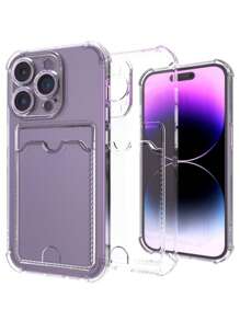 Hadaasi Transparent Bumper Card Holder Phone Case With Lens Protection, Compatible With Apple 17 Pro/17 Pro Max/17 Air/17/16 Pro/16 Pro Max/16 Plus/16/16E And Galaxy S25 Ultra/S25 Plus/S25/S25 Edge/S25 FE/S24 Ultra/S24 Plus/S24/S23 Ultra Waterproof Shockproof Anti-Fall Scratch Resistant