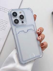 Hadaasi Transparent Bumper Card Holder Phone Case With Lens Protection, Compatible With Apple 17 Pro/17 Pro Max/17 Air/17/16 Pro/16 Pro Max/16 Plus/16/16E And Galaxy S25 Ultra/S25 Plus/S25/S25 Edge/S25 FE/S24 Ultra/S24 Plus/S24/S23 Ultra Waterproof Shockproof Anti-Fall Scratch Resistant