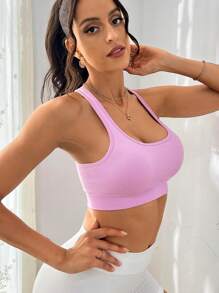 Easithlete 後鏤空運動型文胸 - 淺粉色 - 查看 3