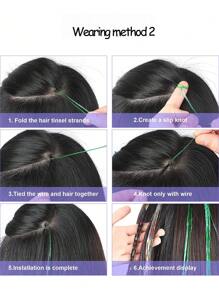 Extensión del pelo largo recto sintético - Multicolor - Ver 6